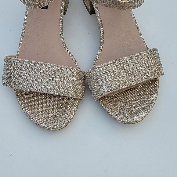STUART WEITZMAN Rosalyn Alexa Anklestrap Gold glitter open toe heels Siz… - Picture 6 of 11
